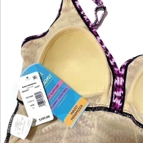 Swim Solutions Women's One Piece Swimsuit-Size 14 - Picture 5 of 7